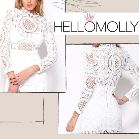 HELLO MOLLY SOLD OUT UNCONDITIONAL DRESS WHITE - Picture 1 of 9